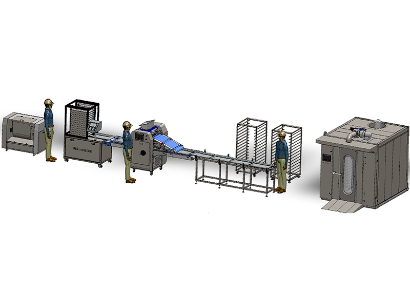 Ligne de production semi-automatique des biscuits et de petits gâteaux